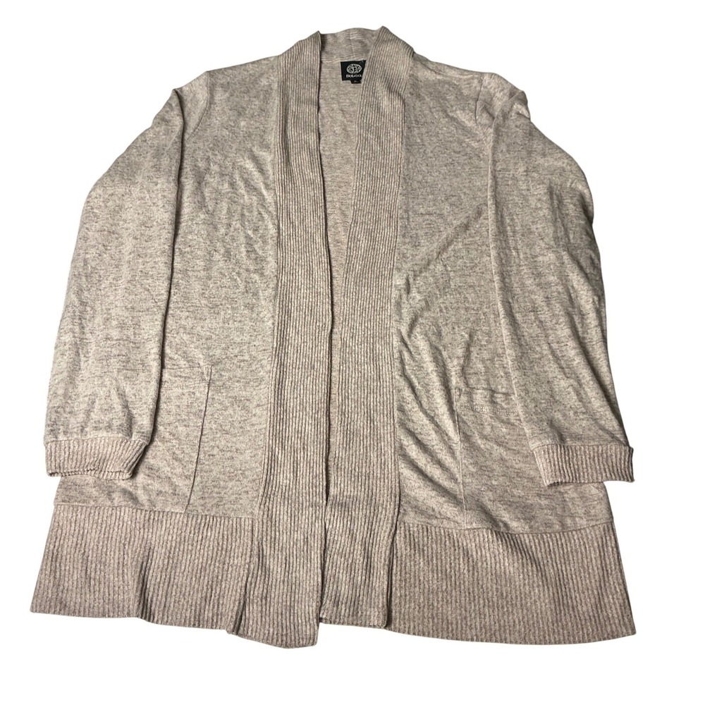 Bobeau Jemmy Cardigan Medium Open Front Brushed Knit Pocket Duster